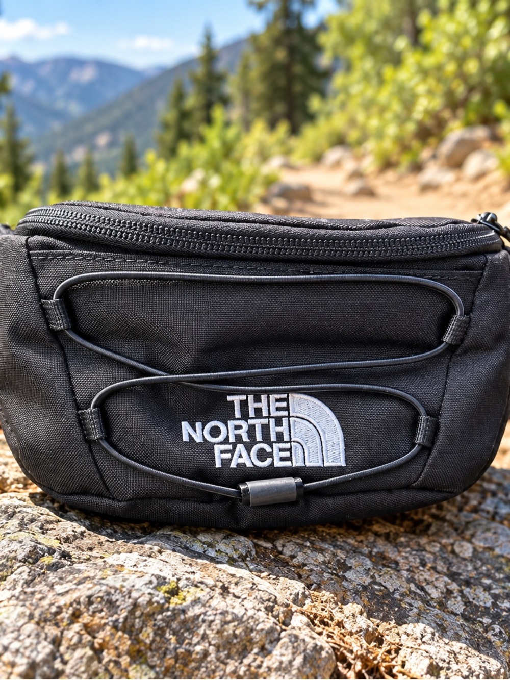The North Face Black Jester Lumbar Waist Pack Fanny Pack Bungee Hip Bag